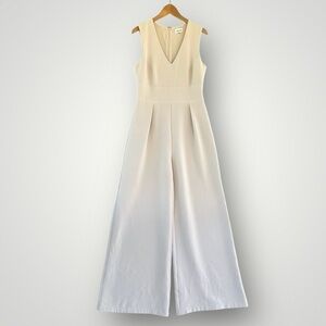 Sleeveless Wide-Leg Cream Jumpsuit